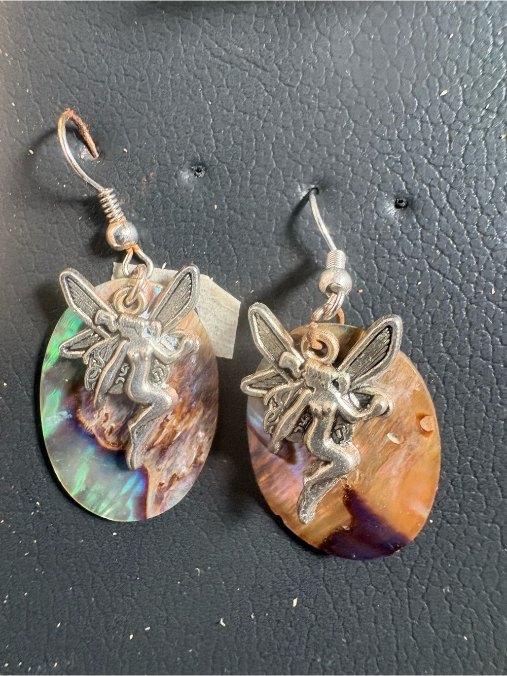 Vintage Fairy Abalone Shell Drop Earrings in Iridescent Brown - Women Jewelry